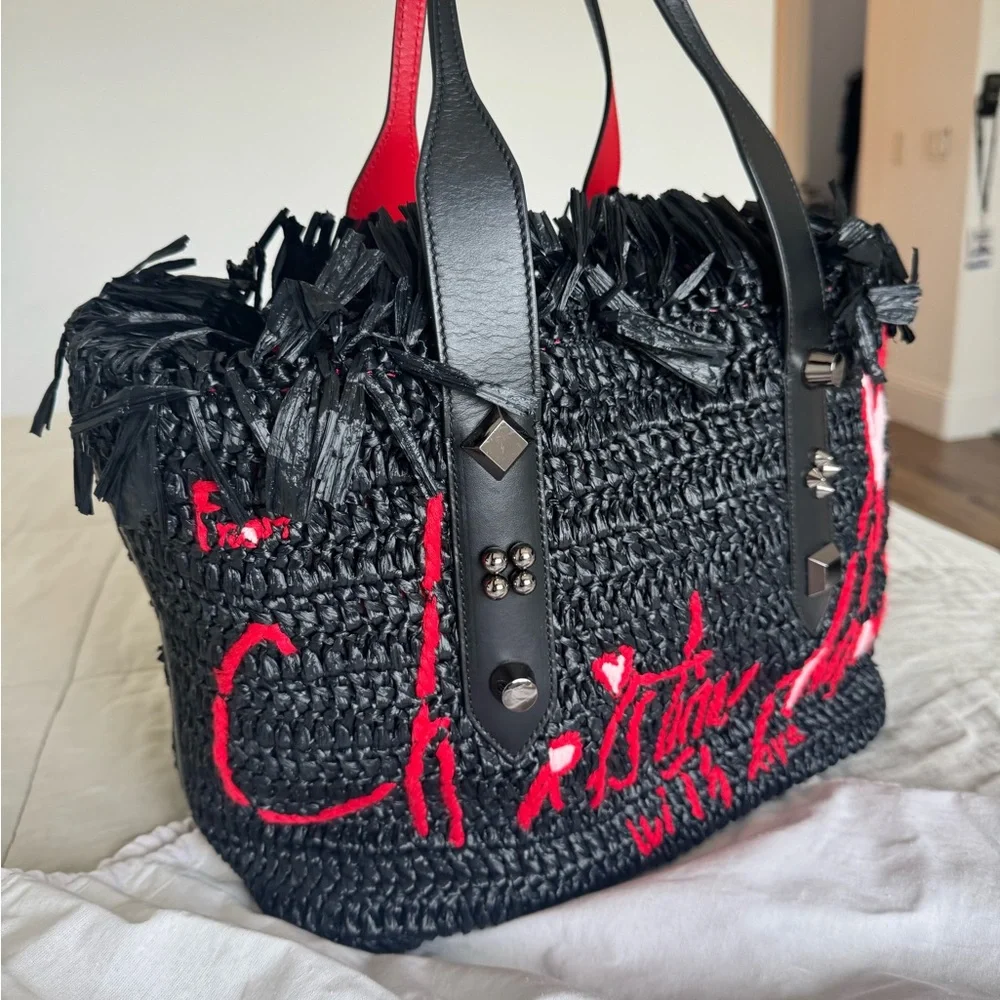 Christian Louboutin Black and Red Tote Bag